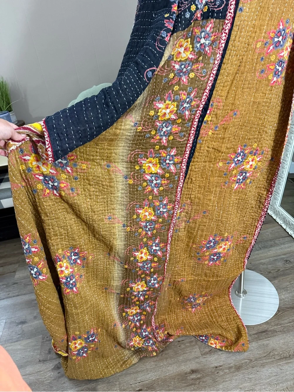 Kantha Hand Made 48”x82” Quilt